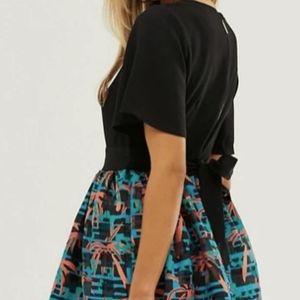 V-Neck Sheer Skirt Dress